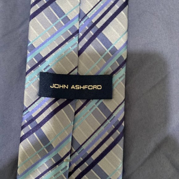 John Ashford Blue Plaid Tie - Picture 2 of 2